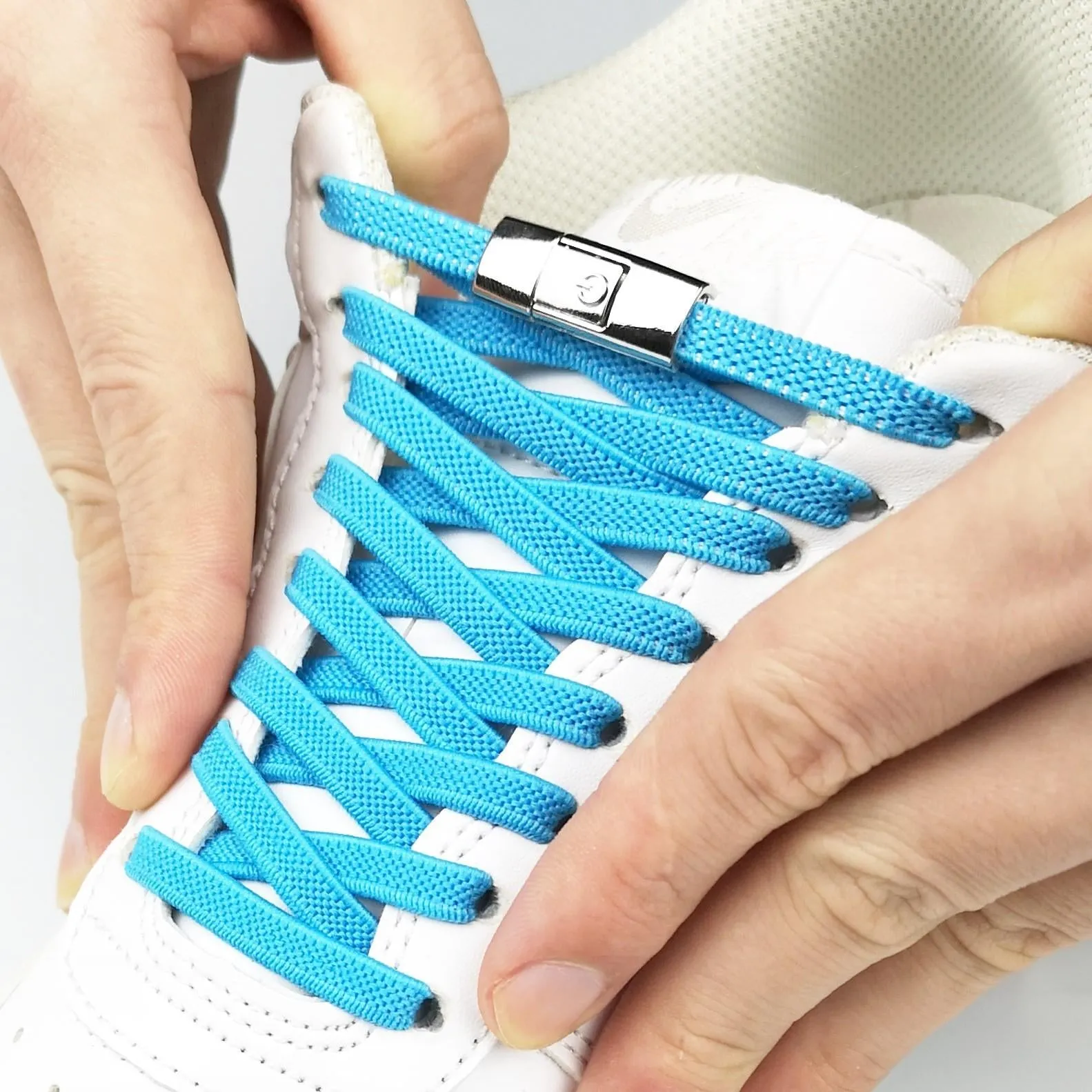 (1 pair) 6mm Elastic No Tie Shoelaces Quick Fastening Shoe Laces - White