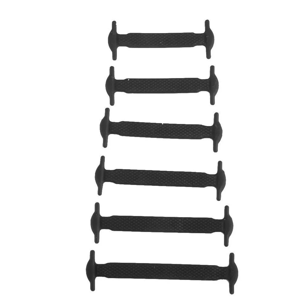 (16-pack) 41-61 mm Non-Slip Flat Shoelaces Rubber Shoe Laces - Black