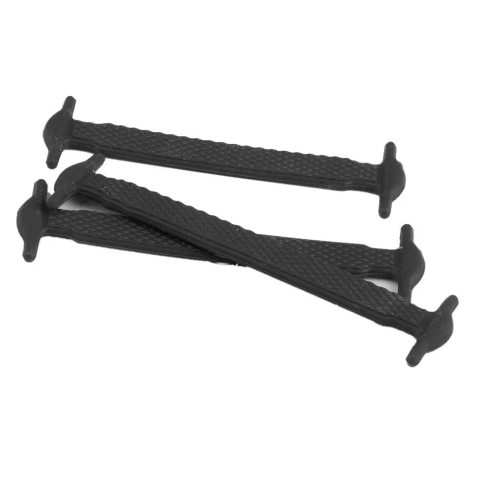 (16-pack) 41-61 mm Non-Slip Flat Shoelaces Rubber Shoe Laces - Black