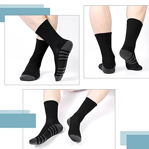 Airacker Athletic Socks Sport Running Calf Socks Performance Cushioned Breathable Crew Socks for Men Women(6 Pairs)