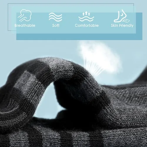 Airacker Athletic Socks Sport Running Calf Socks Performance Cushioned Breathable Crew Socks for Men Women(6 Pairs)