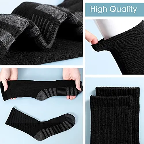 Airacker Athletic Socks Sport Running Calf Socks Performance Cushioned Breathable Crew Socks for Men Women(6 Pairs)