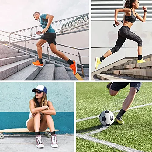 Airacker Athletic Socks Sport Running Calf Socks Performance Cushioned Breathable Crew Socks for Men Women(6 Pairs)