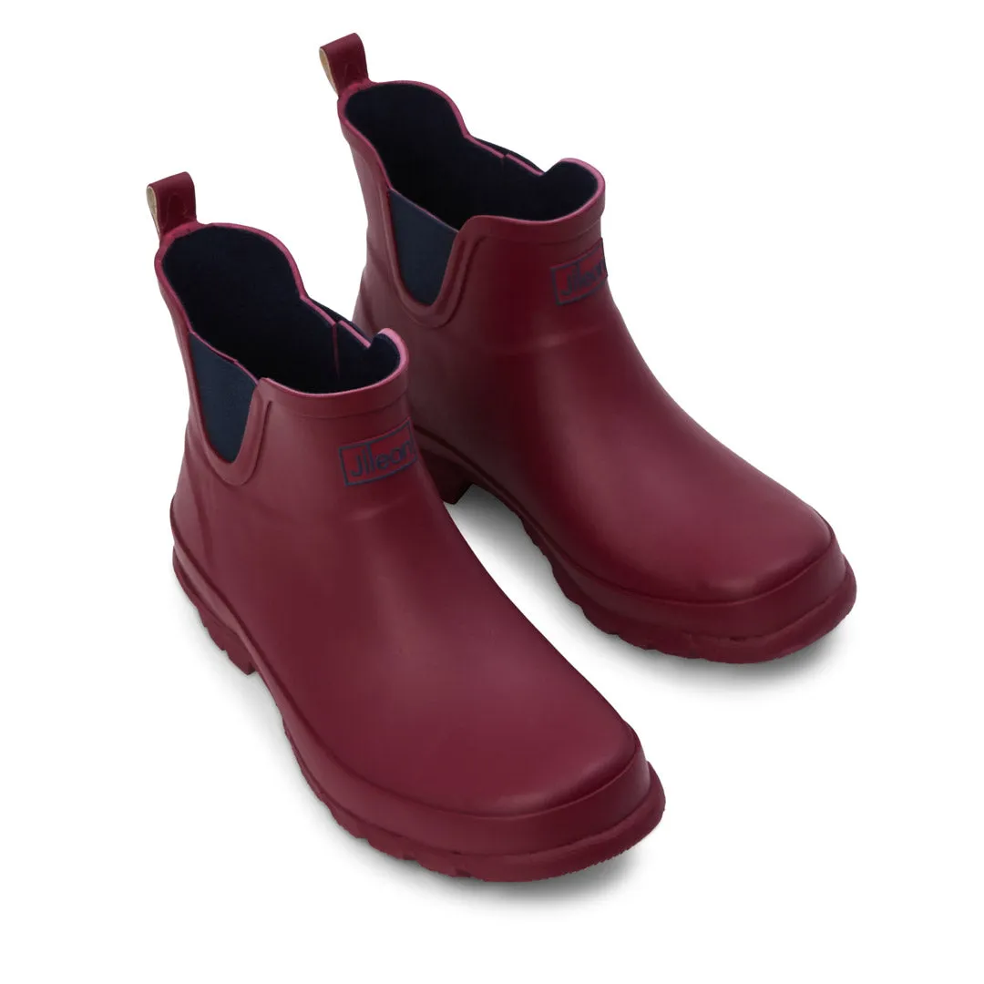 Ankle Wellies - Raspberry - Wide Foot - Easy to Slip On