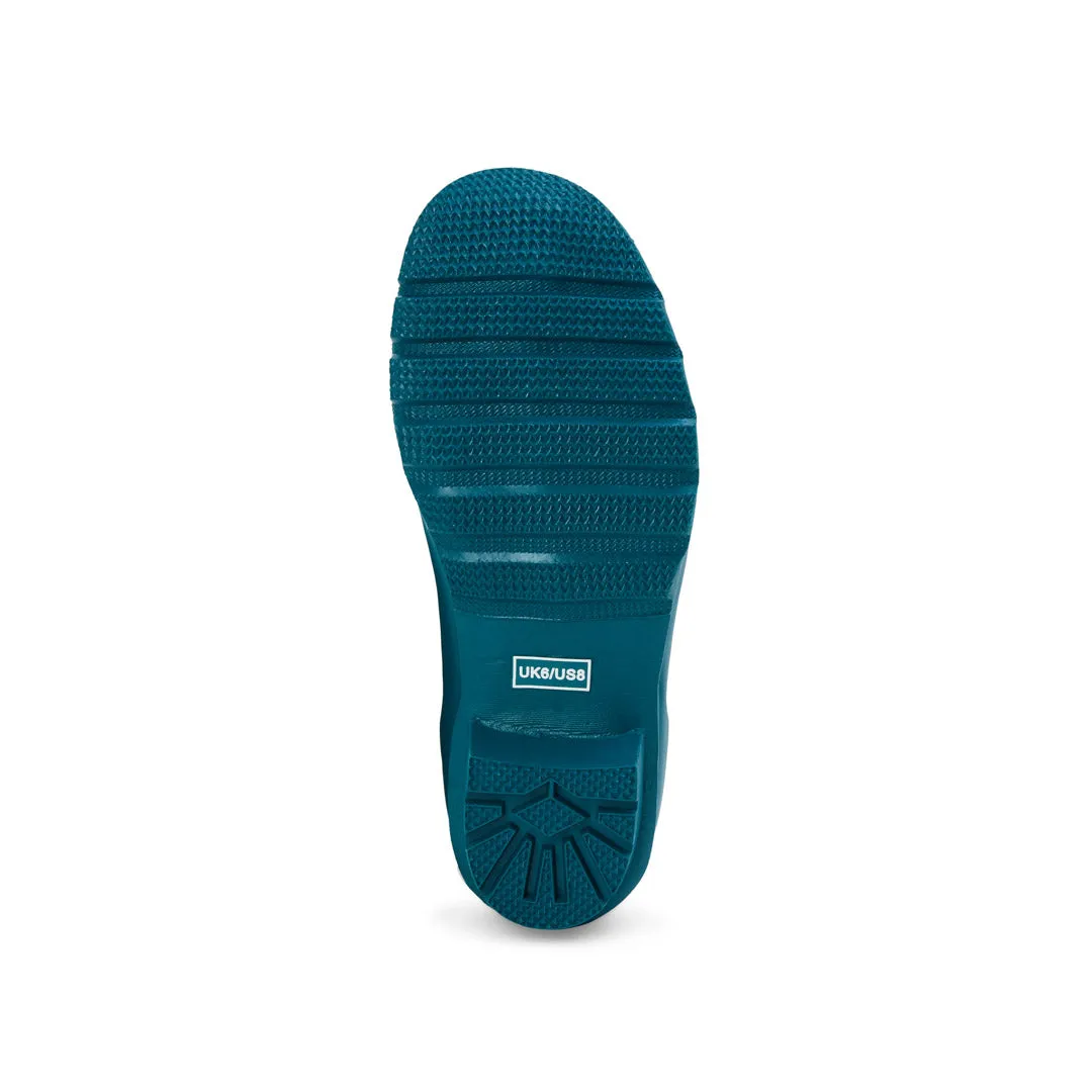 Ankle Wellies - Teal with White Spots - Wide Foot - Easy to Slip On