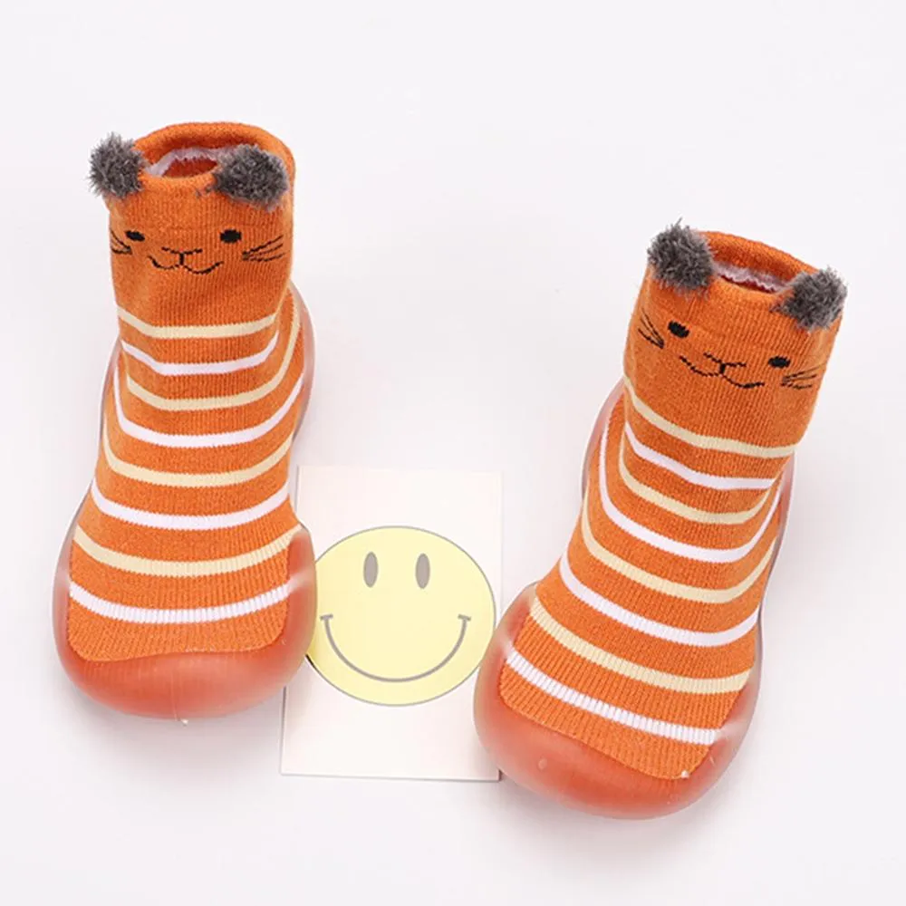 Baby Stripe Cartton Animal Sock Shoes