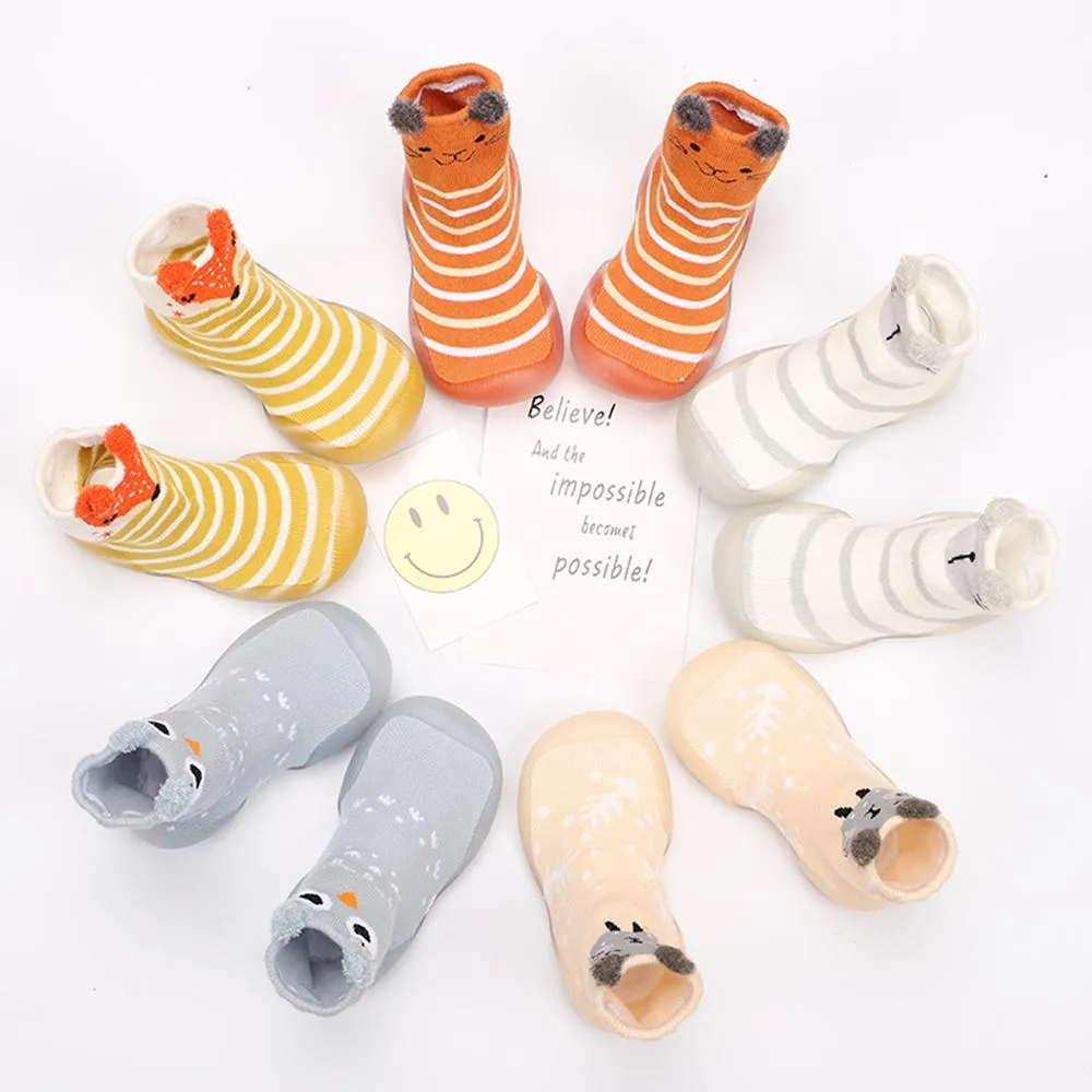 Baby Stripe Cartton Animal Sock Shoes