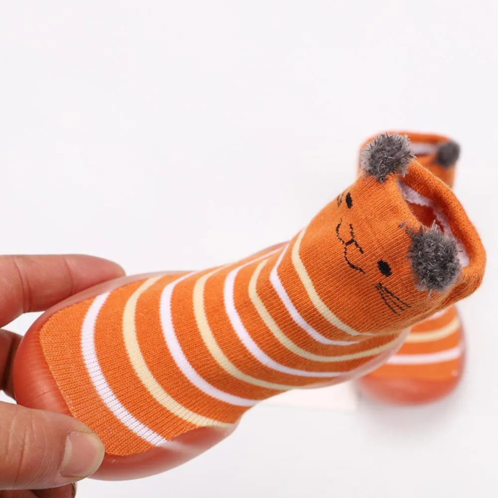 Baby Stripe Cartton Animal Sock Shoes