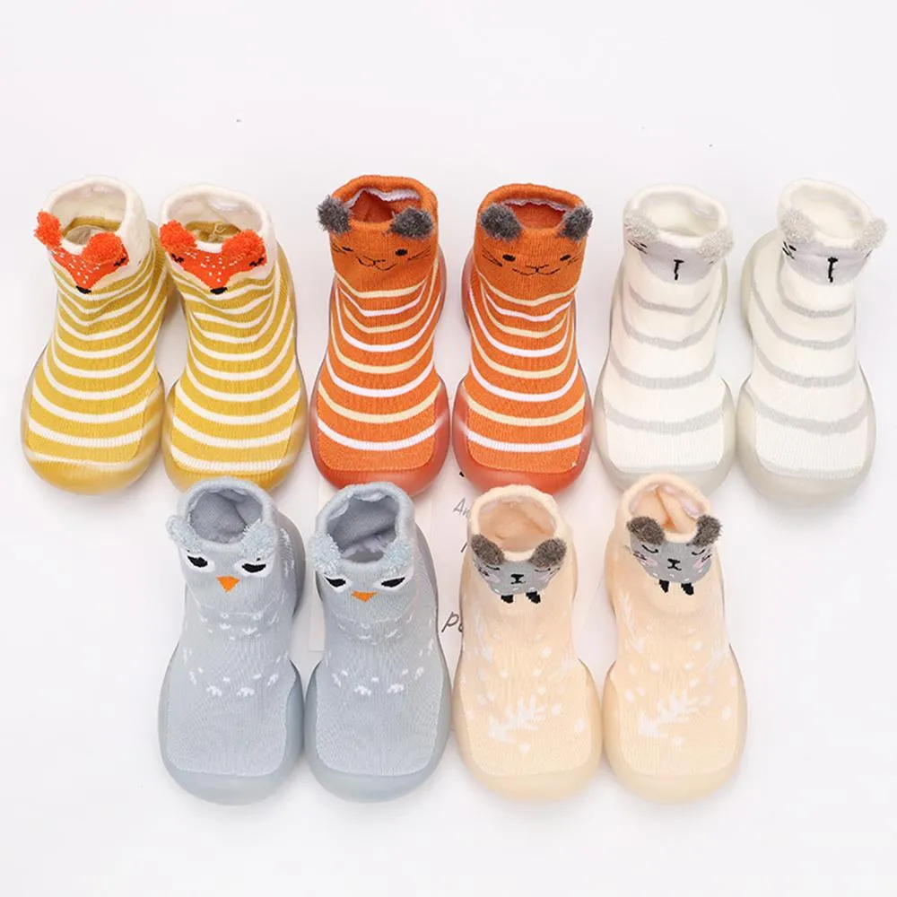 Baby Stripe Cartton Animal Sock Shoes