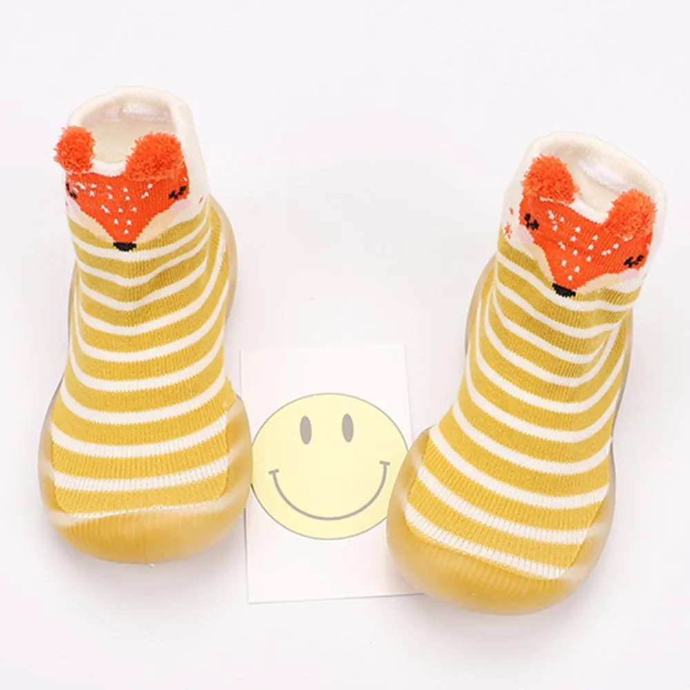 Baby Stripe Cartton Animal Sock Shoes