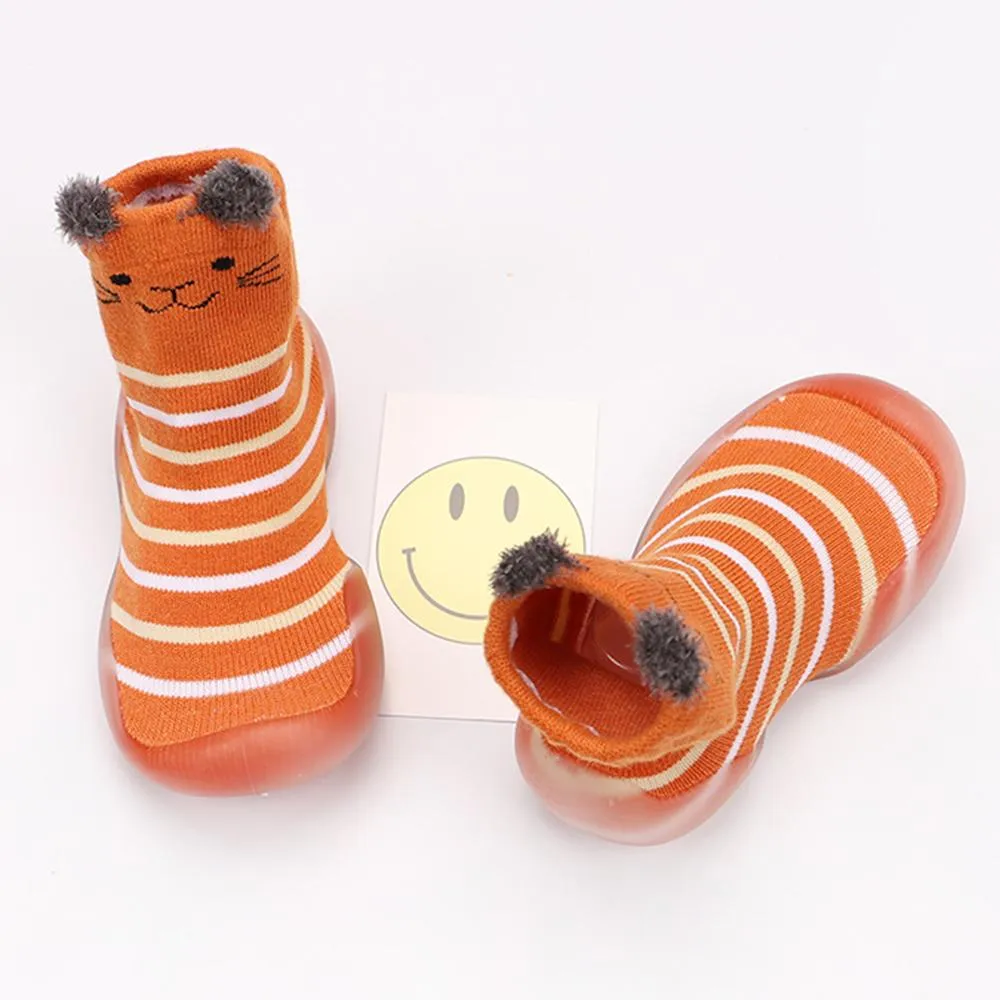 Baby Stripe Cartton Animal Sock Shoes