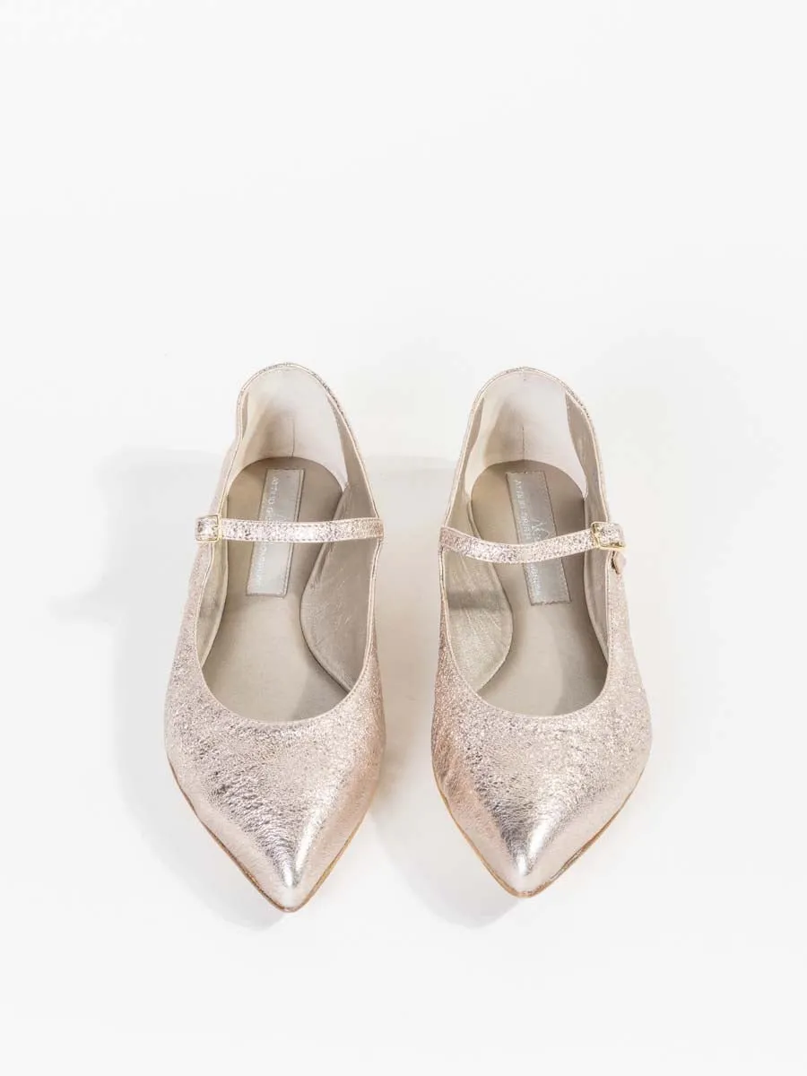 ballet reffy flat - metallic