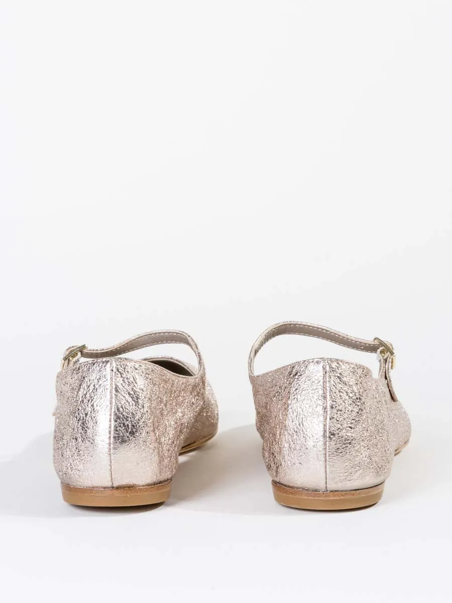 ballet reffy flat - metallic