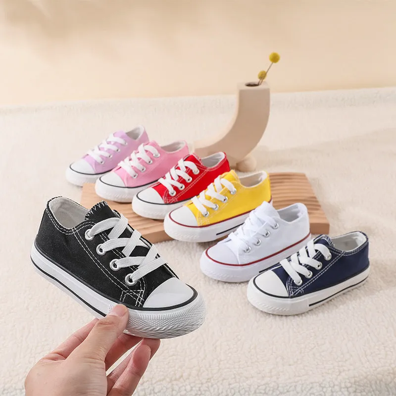 Boys & Girls White Lace Up Ankle Trainers