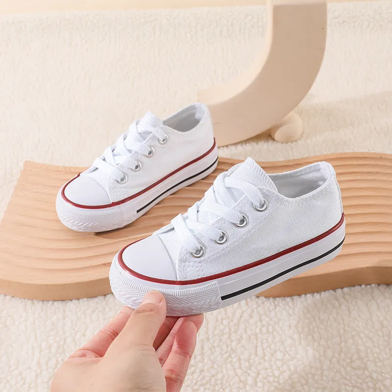 Boys & Girls White Lace Up Ankle Trainers