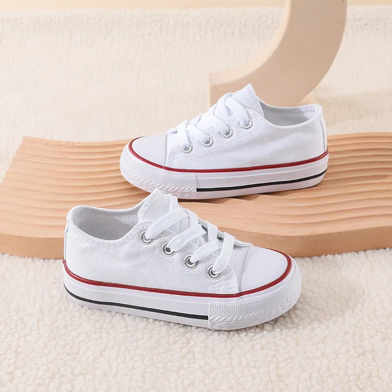 Boys & Girls White Lace Up Ankle Trainers