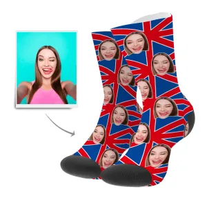 British Flag Gifts Custom Photo Socks Funny Gift