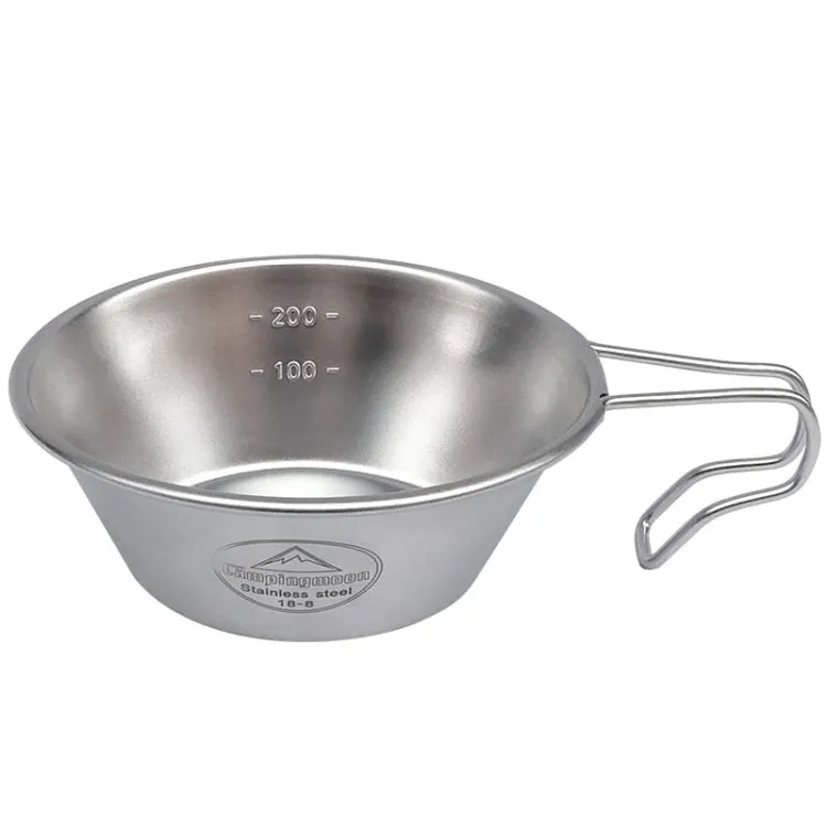Campingmoon S220 Outdoor Portable Thickened Stainless Steel Bowl Camping Multi-Purpose Cutlery(Metallic)