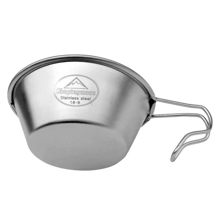 Campingmoon S220 Outdoor Portable Thickened Stainless Steel Bowl Camping Multi-Purpose Cutlery(Metallic)