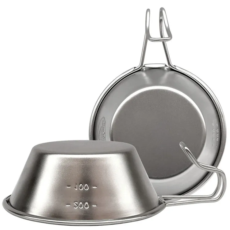 Campingmoon S220 Outdoor Portable Thickened Stainless Steel Bowl Camping Multi-Purpose Cutlery(Metallic)