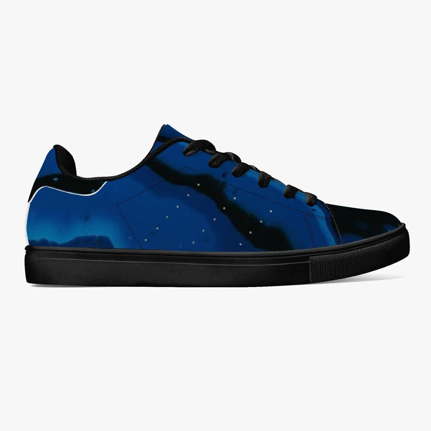 Classic Low-Top Designer Leather Sneakers - White/Black