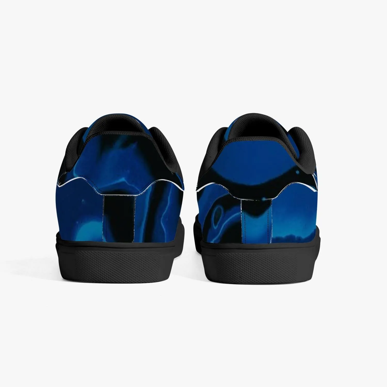 Classic Low-Top Designer Leather Sneakers - White/Black