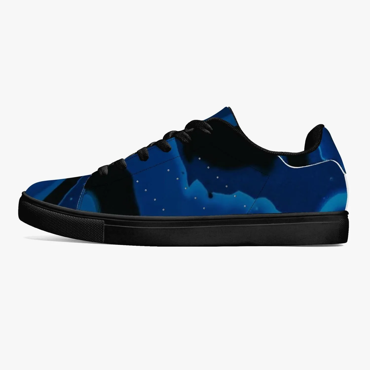 Classic Low-Top Designer Leather Sneakers - White/Black