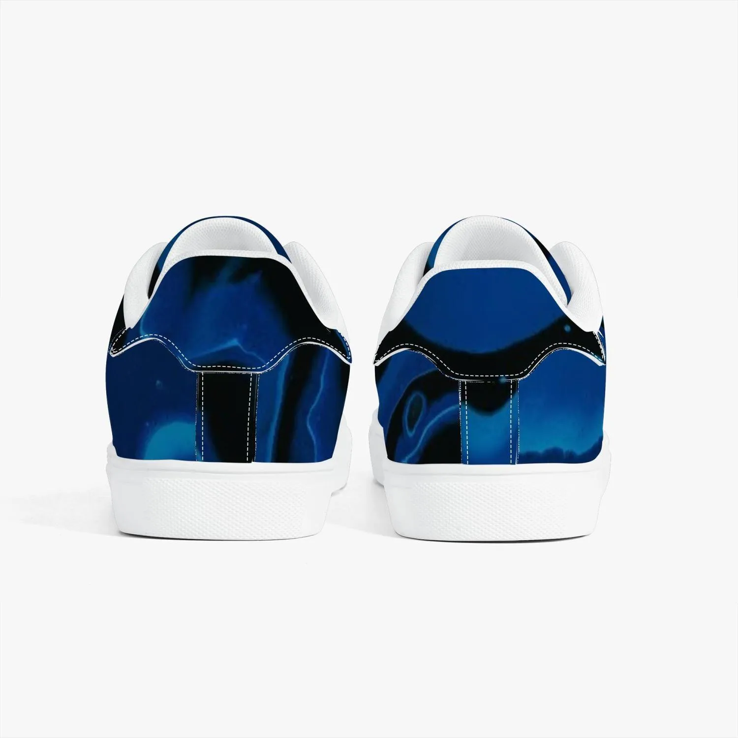 Classic Low-Top Designer Leather Sneakers - White/Black