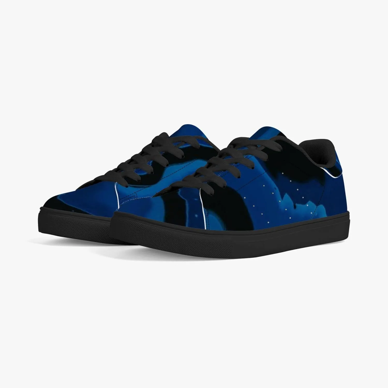 Classic Low-Top Designer Leather Sneakers - White/Black