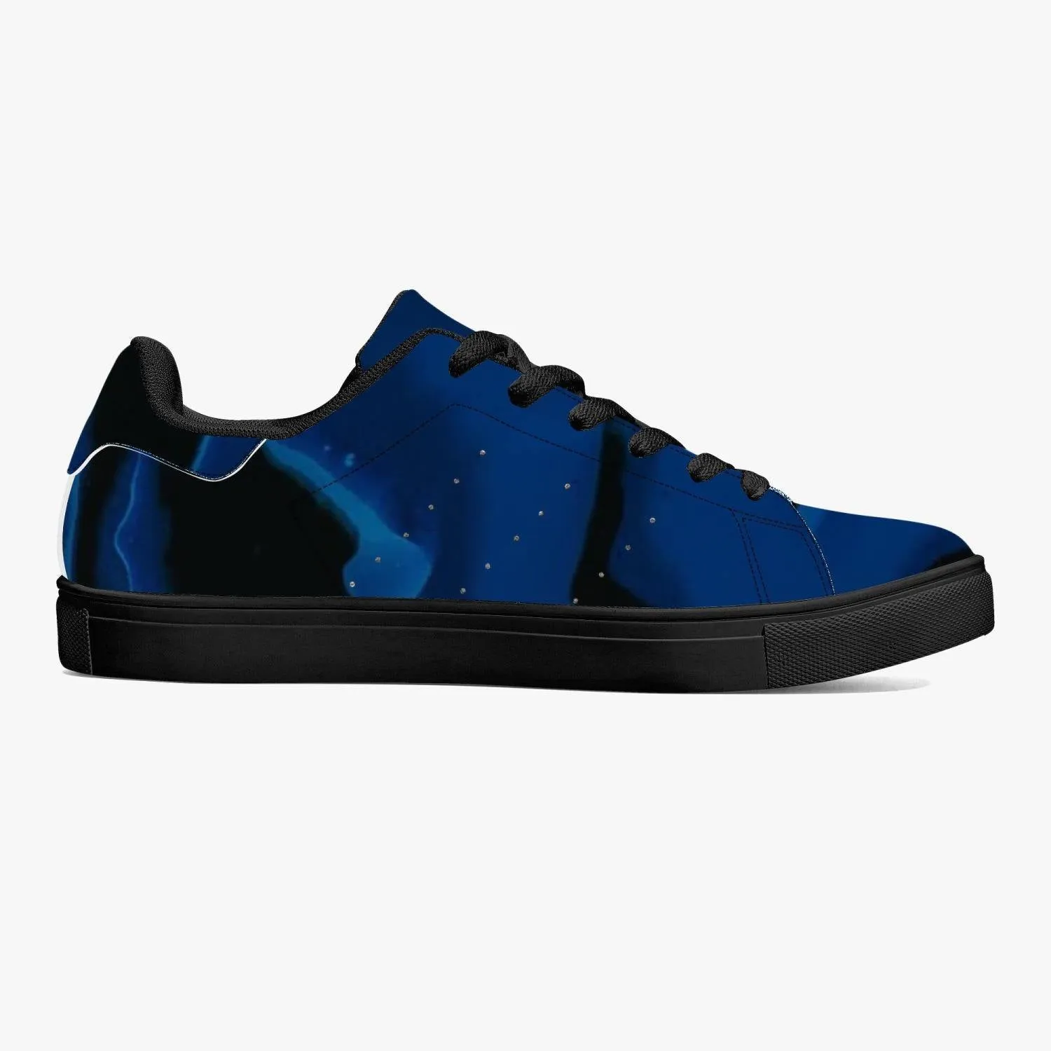 Classic Low-Top Designer Leather Sneakers - White/Black