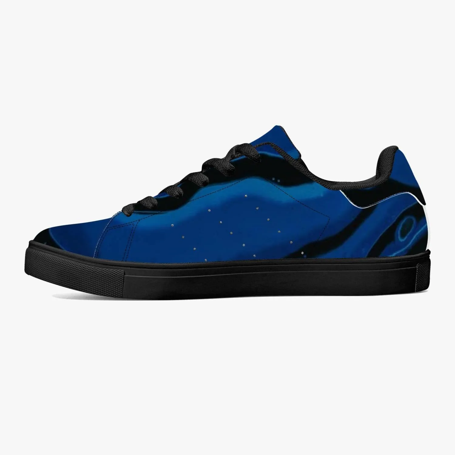 Classic Low-Top Designer Leather Sneakers - White/Black