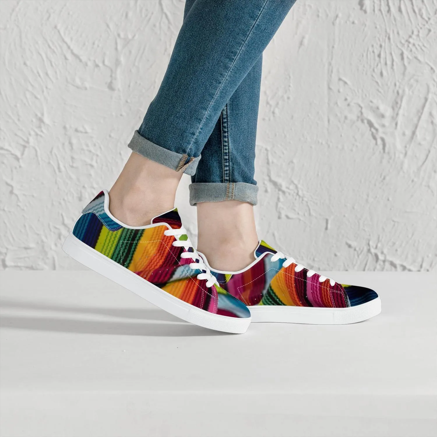 Classic Low-Top Leather Sneakers - White/Black