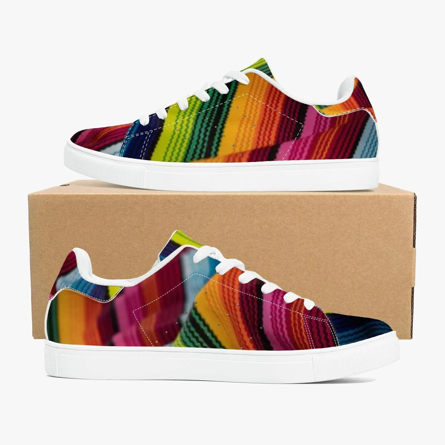 Classic Low-Top Leather Sneakers - White/Black