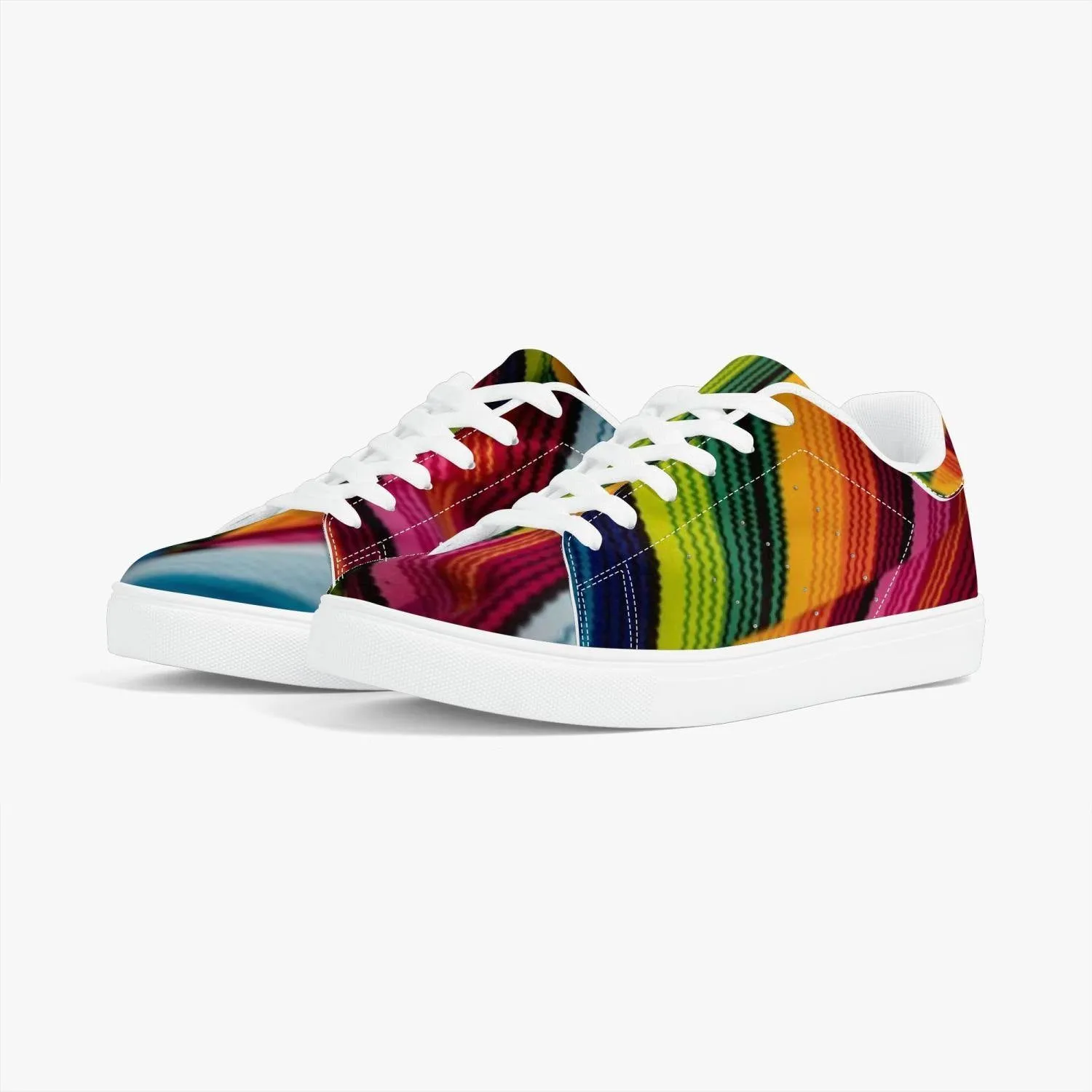 Classic Low-Top Leather Sneakers - White/Black