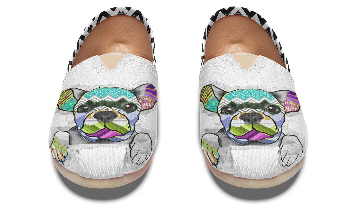 Collage Pup Frenchie Casual Shoes
