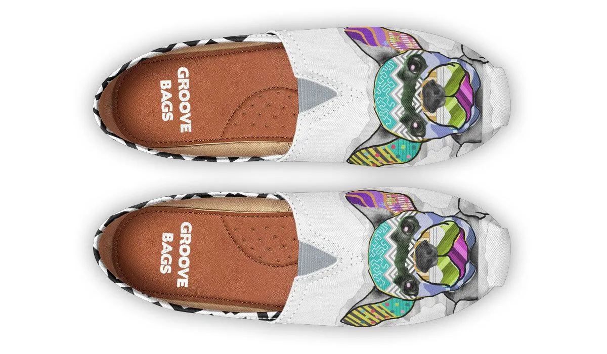 Collage Pup Frenchie Casual Shoes