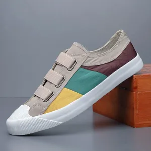 Color Block Panel Canvas Casual Flats