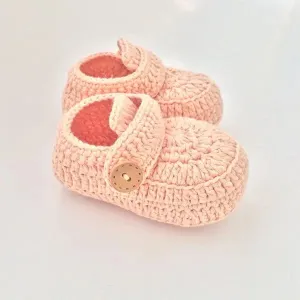 Crochet Baby Booties Light Pink