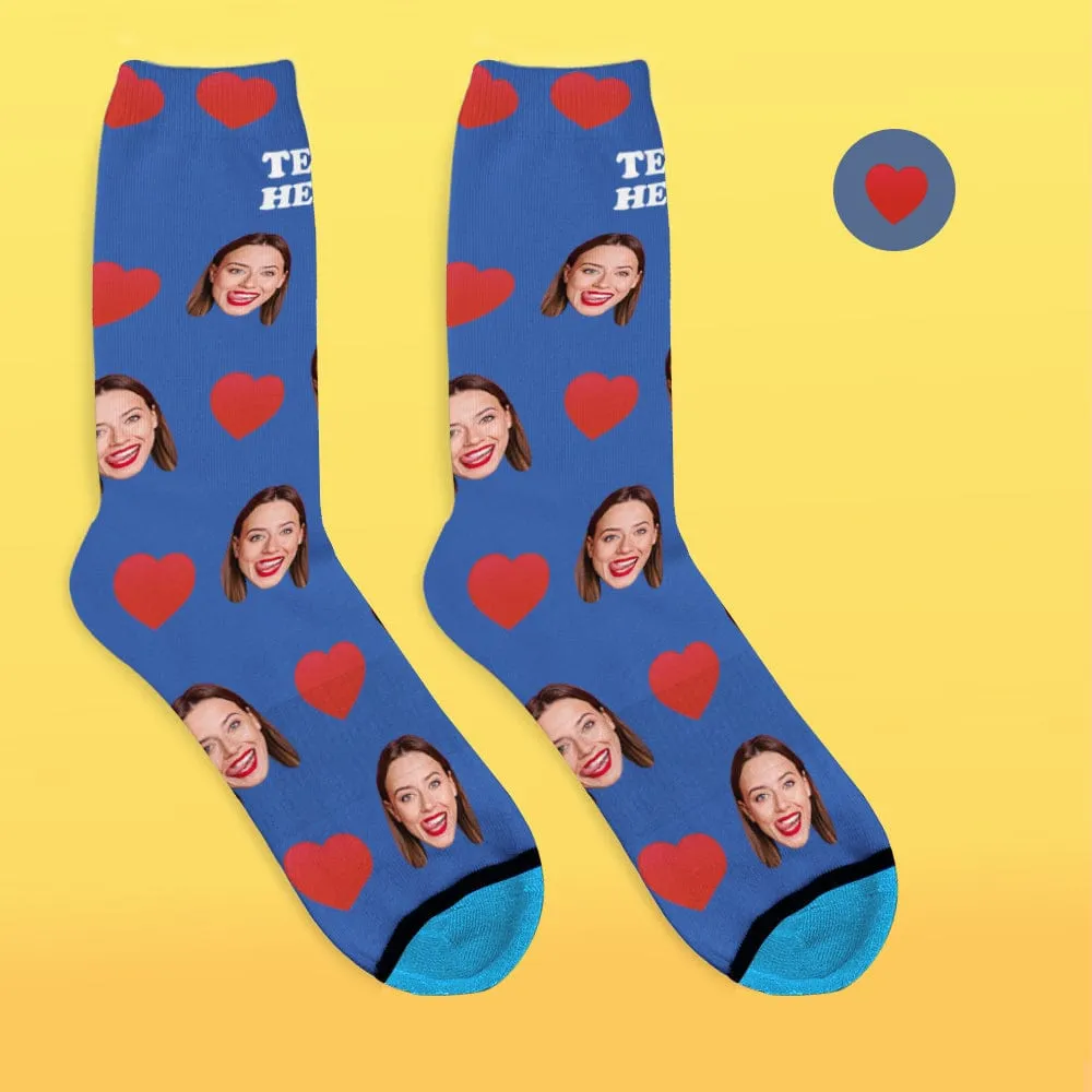 Custom Face Socks 3D Digital Printed Socks Add Pictures and Name - Sweet Heart