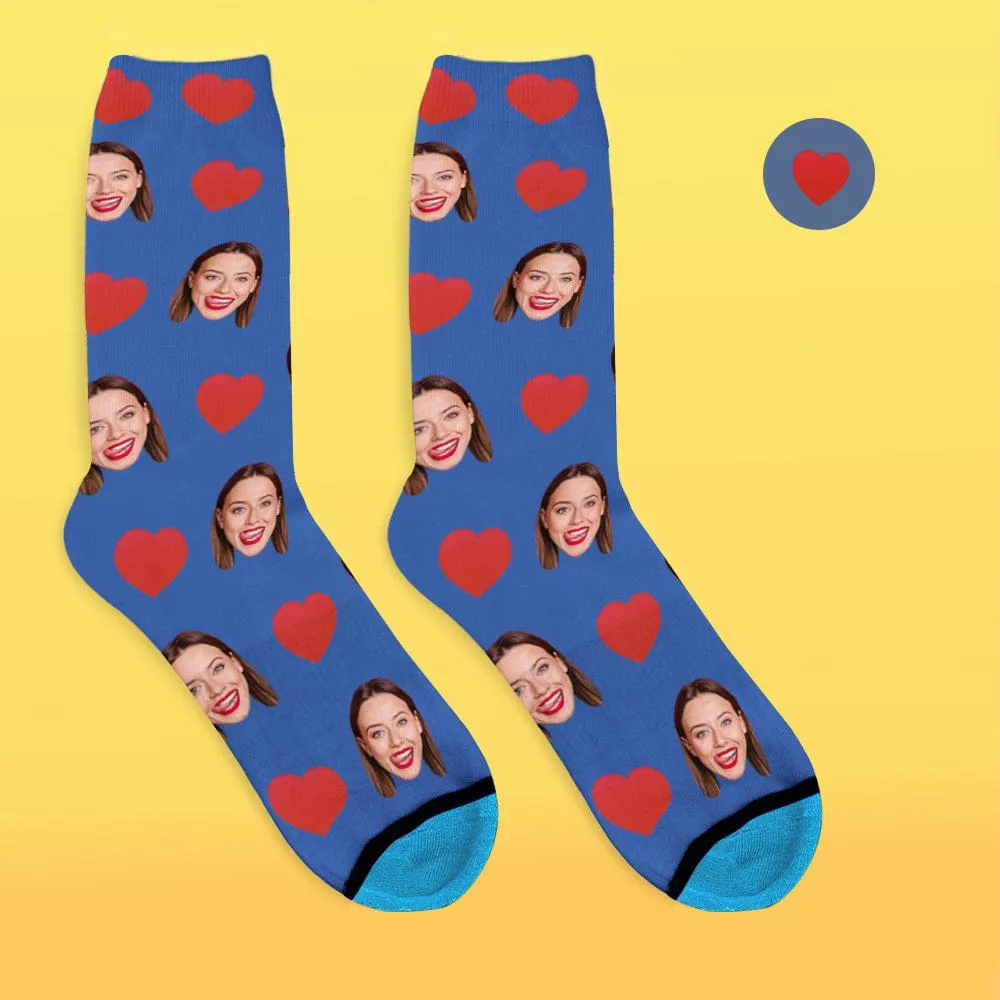 Custom Face Socks 3D Digital Printed Socks Add Pictures and Name - Sweet Heart