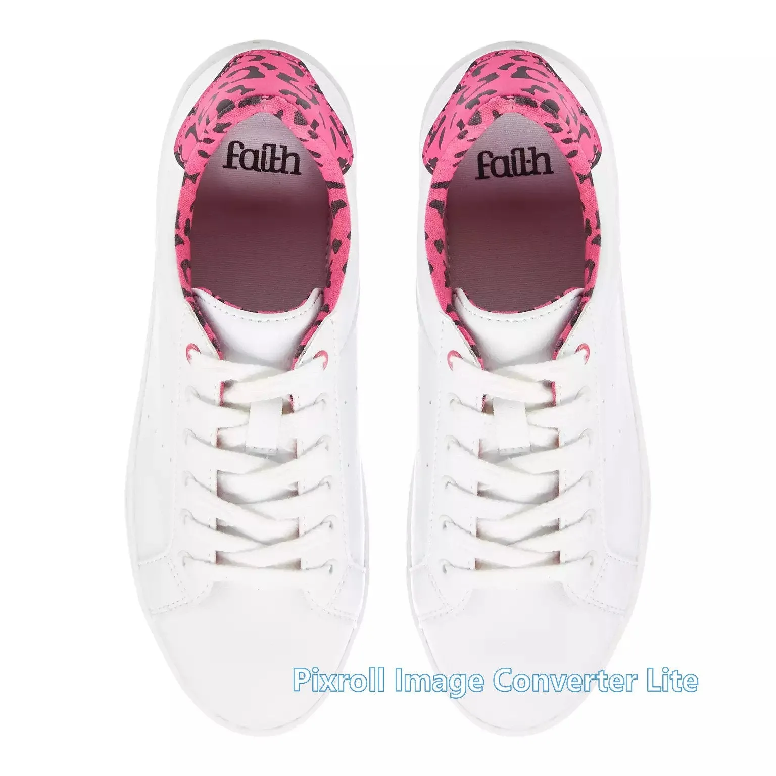 Debenhams Faith - Ladies White 'Khlo' Leopard Print Trainers