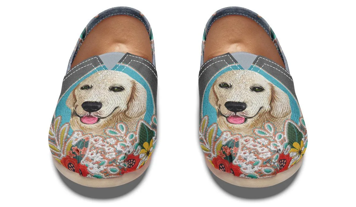 Denim Style Golden Retriever Casual Shoes
