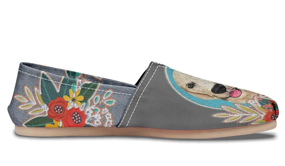 Denim Style Golden Retriever Casual Shoes