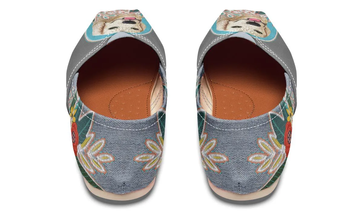 Denim Style Golden Retriever Casual Shoes