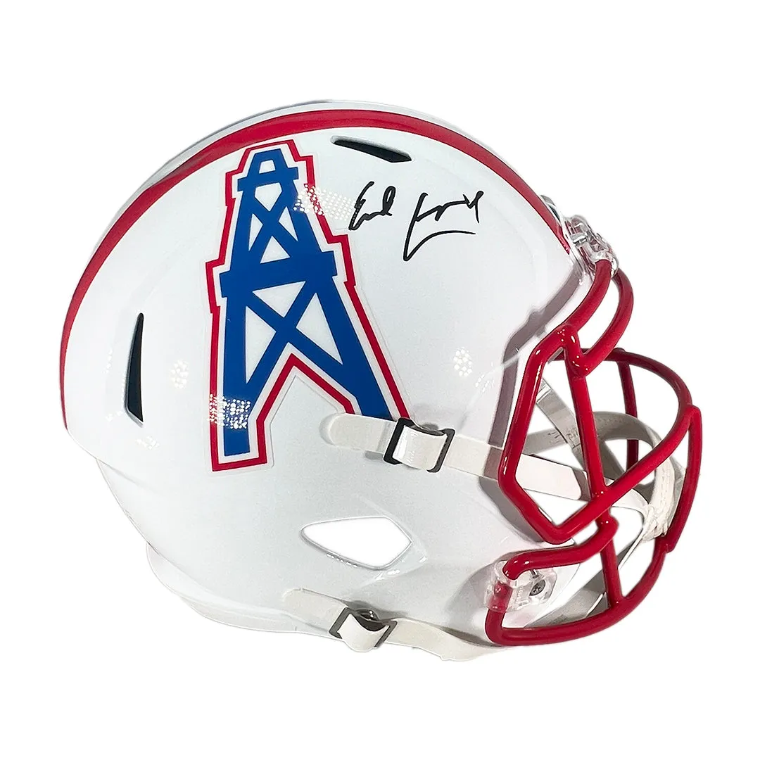 Earl Campbell Signed Houston Oilers Throwback 1981-98 Full-Size Speed Replica Football Helmet (JSA)