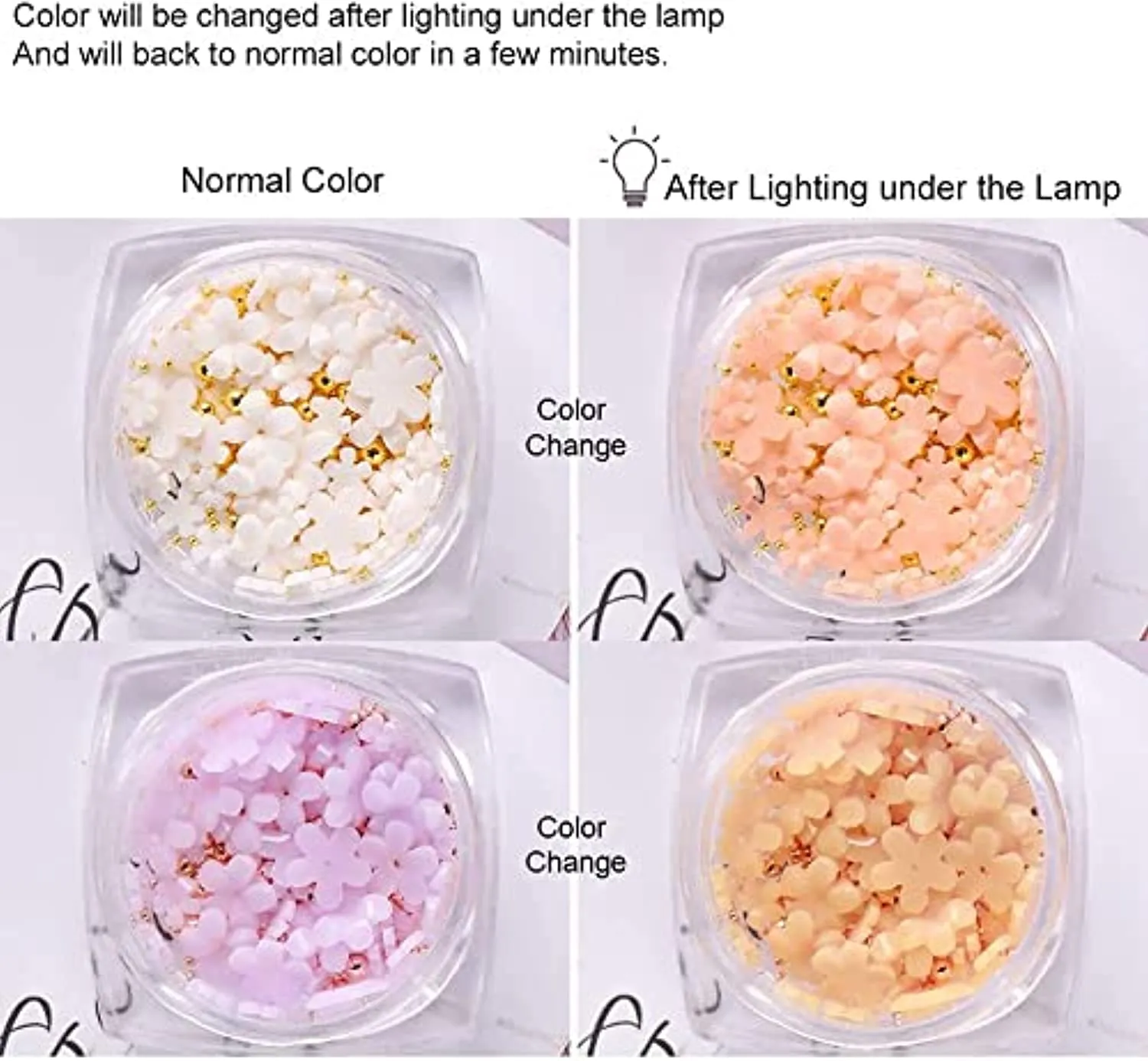 Flower Nail Charms for Nail Art, 3D Nail Flowers Rhinestones Gems Nail Art Supplies Color Changed Cherry Blossom Nail Art Charms With Metal Beads Spring Nail Designs for Women Girls, 6 Boxes
