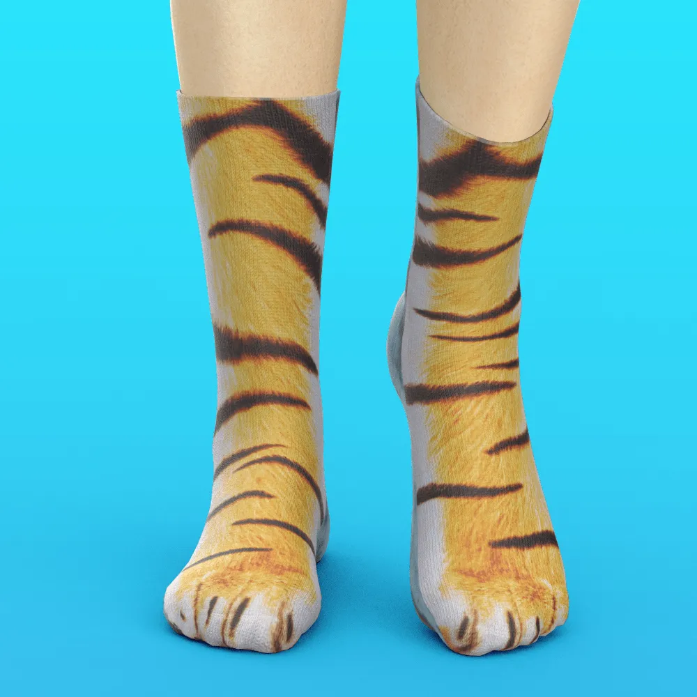 Funny 3D Print Animal Socks Feet Socks Funny Socks Gifts - Zebra Feet