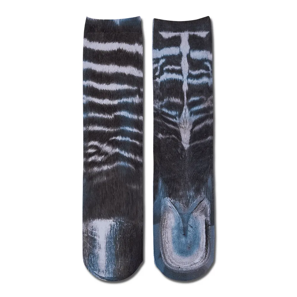Funny 3D Print Animal Socks Feet Socks Funny Socks Gifts - Zebra Feet