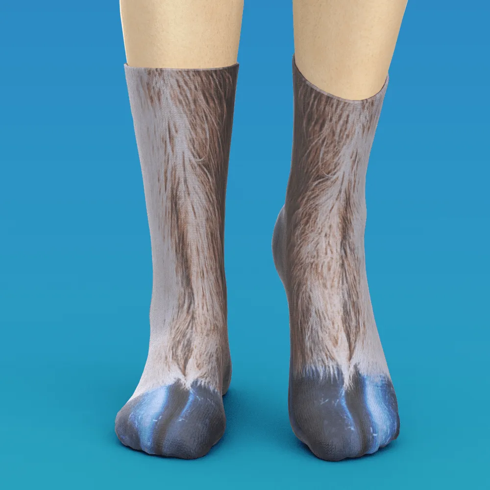 Funny 3D Print Animal Socks Feet Socks Funny Socks Gifts - Zebra Feet