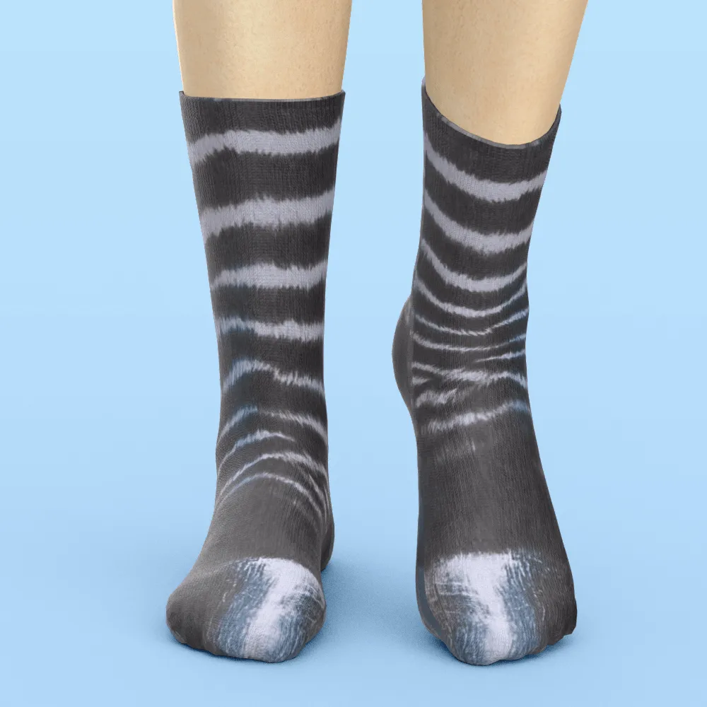 Funny 3D Print Animal Socks Feet Socks Funny Socks Gifts - Zebra Feet